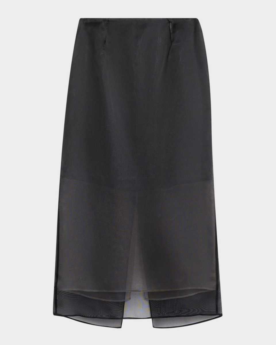 Layered Silk Organza Midi Skirt